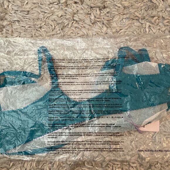 Savage X Fenty Shimmer Flocked Logo Unlined Bra Deep Teal Green 38C - Picture 5 of 5